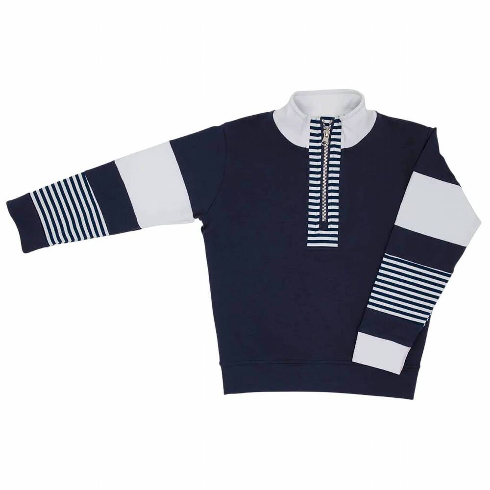 NEW AZARHIA kids long sleeve sweatshirt in navy/white